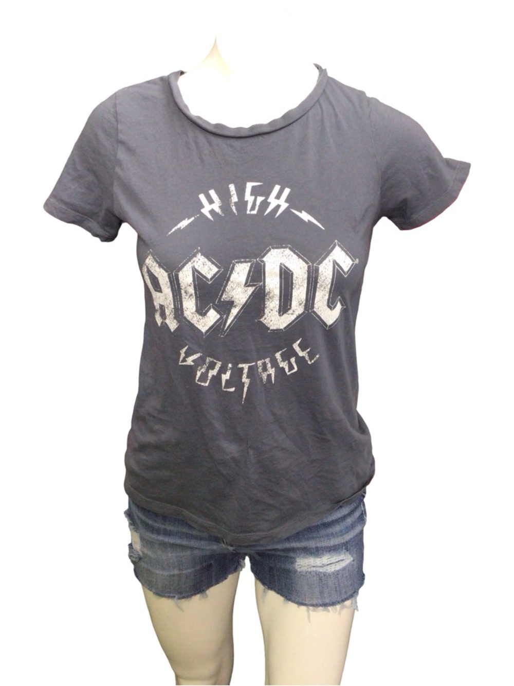 AC/DC Graphic Tee - Dark Gray with White Print